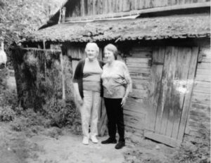 Shelly and Rachel in 2013 at the barn where they hid with their mothers