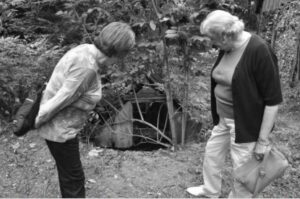 Shelly and Rachel at the entrance of the underground hole